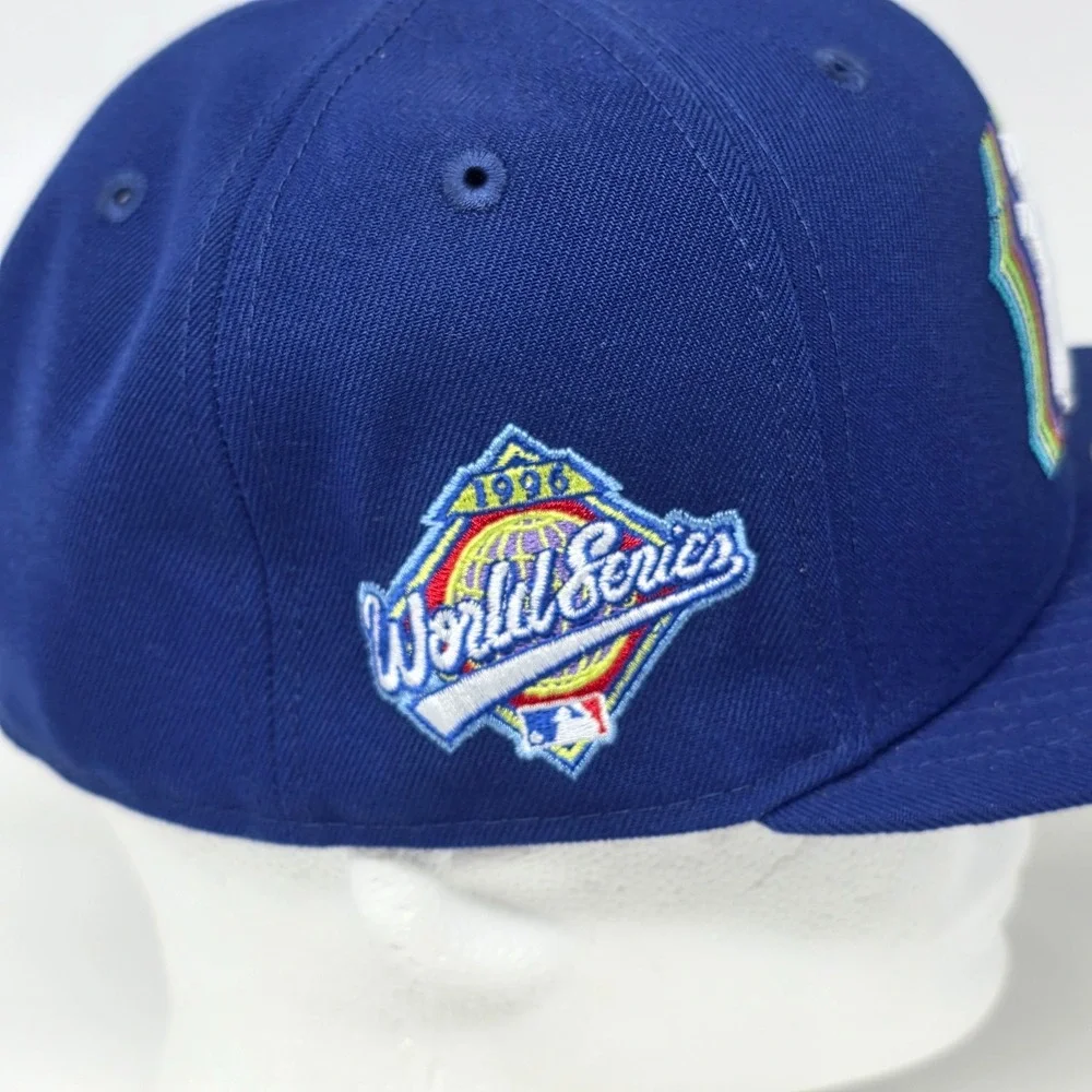 New Era 59fifty New York Yankees MLB Fitted Cap 7 3/8 Hat 1996 World Series Blue